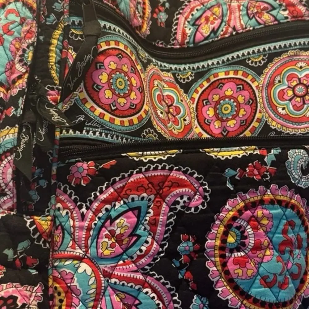 VERA BRADLEY Women's Large Campus Backpack French Paisley PINK School Work Artsy